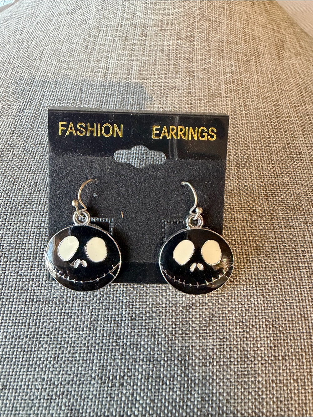 Black Jack Skeleton Skull Face Drop Earrings